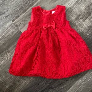 Wonder Nation Vibrant Red Lace Dress size 18 months